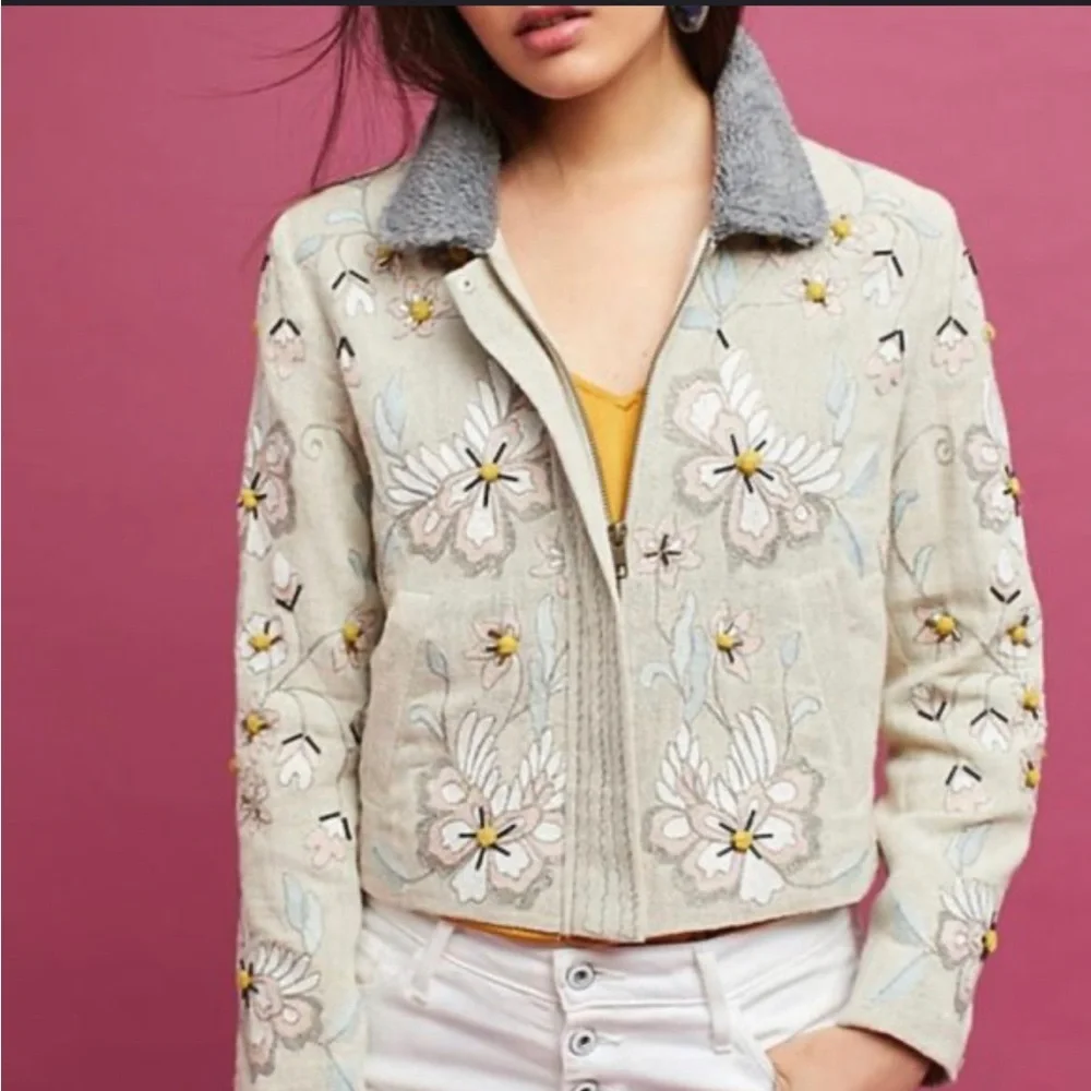 Anthropologie Aquilia Embroidered Jacket - Picture 3 of 13